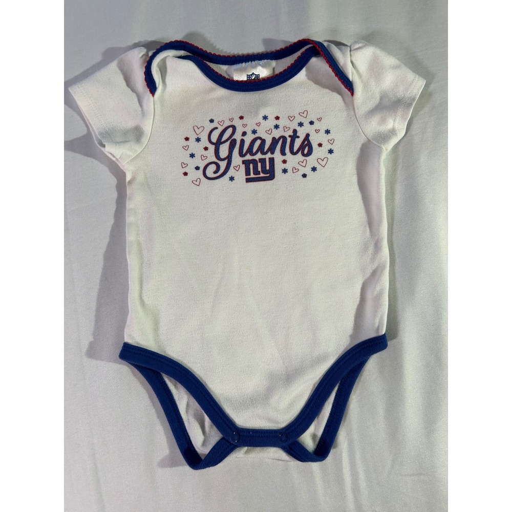 NFL Team Apparel New York Giants Baby Bodysuit White Blue 6-12 Months Bodysuit
